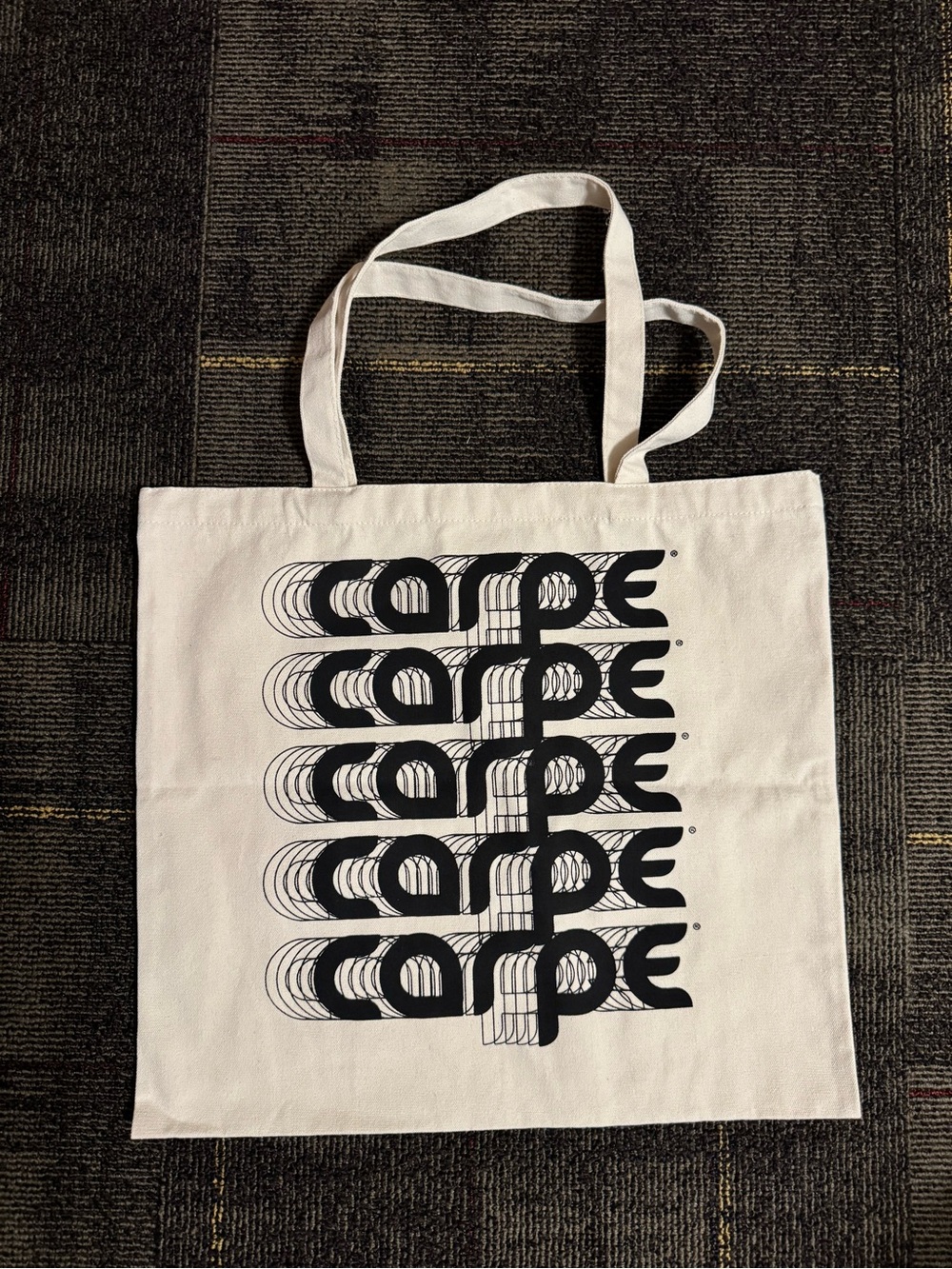 Blank Canvas White Tote Bag with Black Graphic
